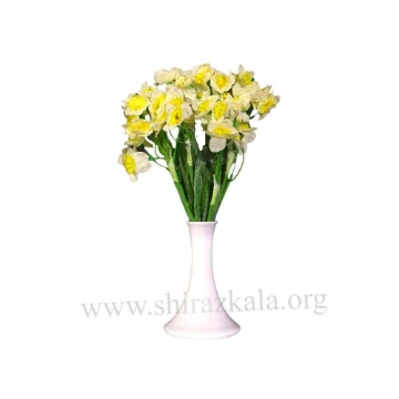 تصویر  گلدان چینی با گل نرگس