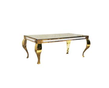 تصویر  میز کوئین فلزی طلایی سایز 120*60 ارتفاع ۵۰ سانتیمتر