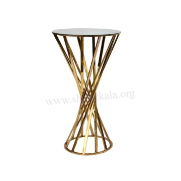 تصویر  میز سوارز هندسی طلایی ارتفاع 100