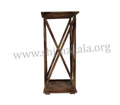 تصویر  میز دکوری مکعبی روستیک ضربدری سایز 80