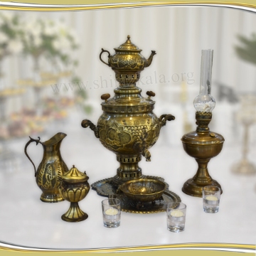 تصویر  ست سماور برنجی