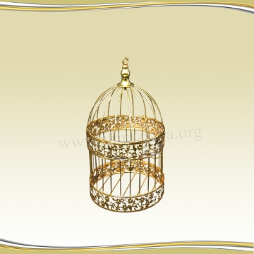 تصویر  قفس طلایی طرحدار بزرگ