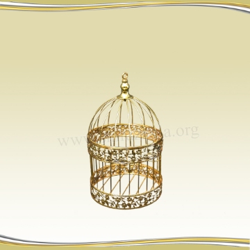 تصویر  قفس طلایی طرحدار کوچک
