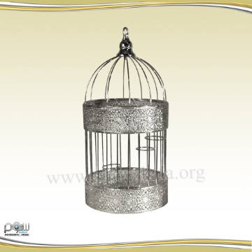 تصویر  قفس نقره‌ای ساده بزرگ
